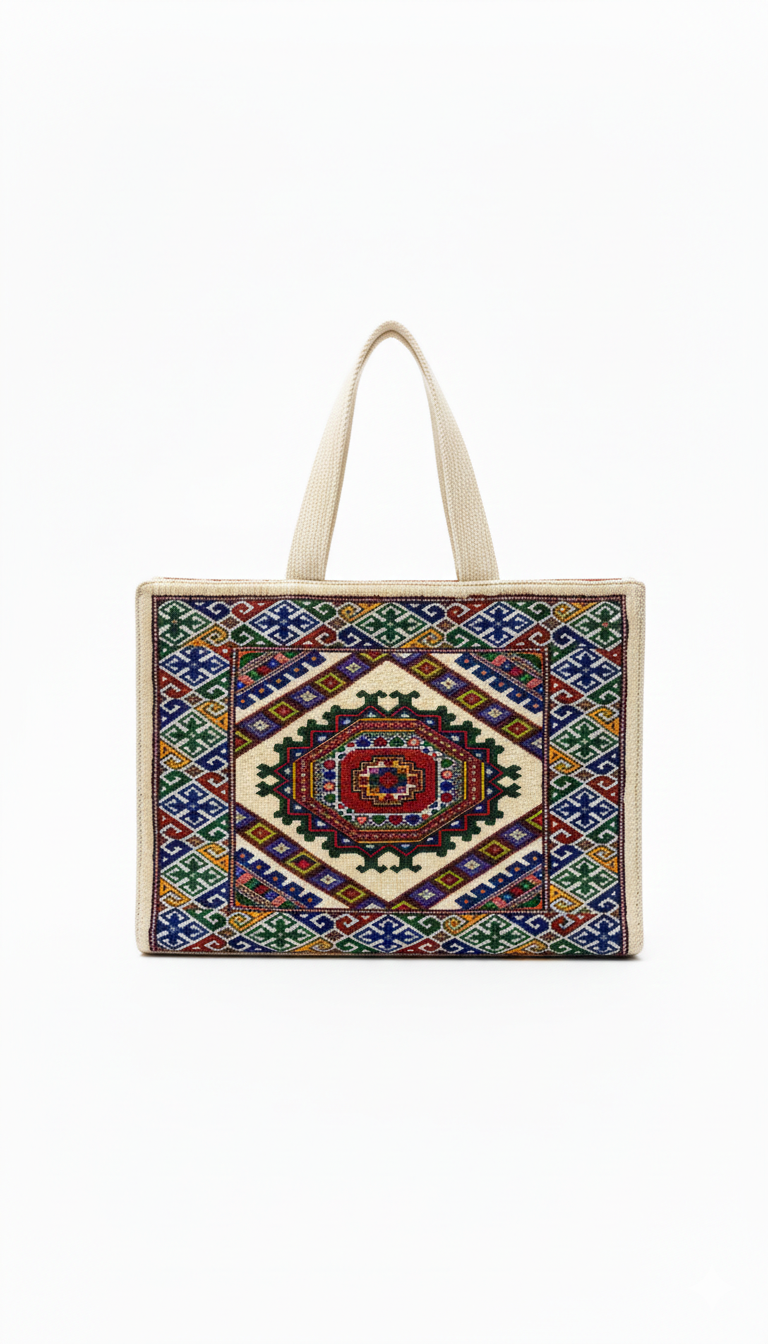 Wool White Handmade Bag