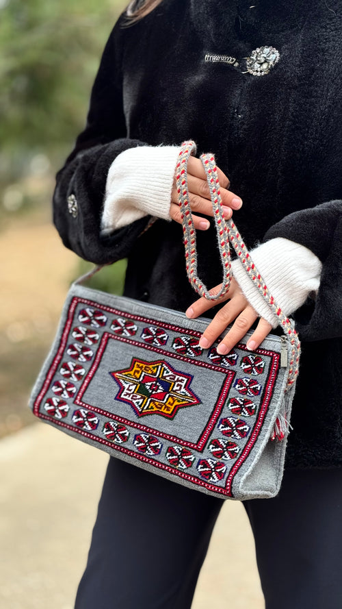 Wool Grey Handmade Bag