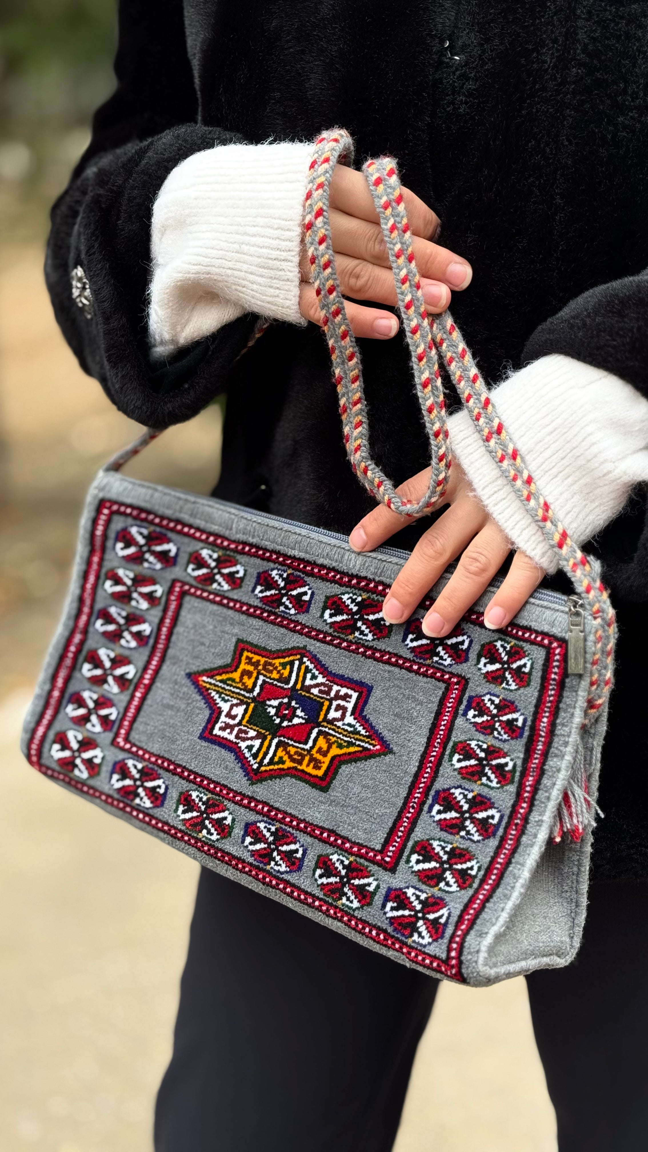 Wool Grey Handmade Bag